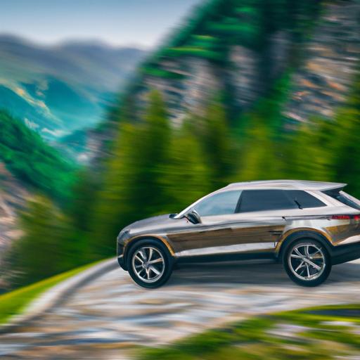 A luxurious SUV navigating through a breathtaking mountain road, highlighting the need for comprehensive car insurance coverage.