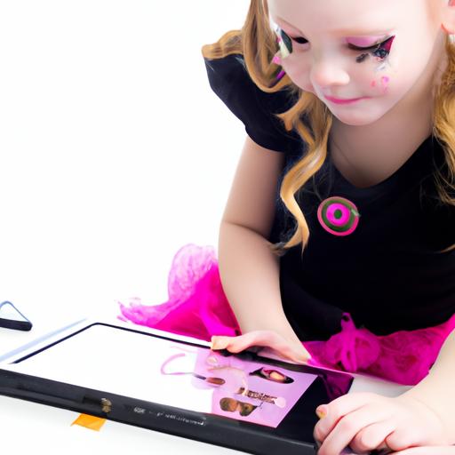 A young girl expressing her creativity through a categorydress up game.